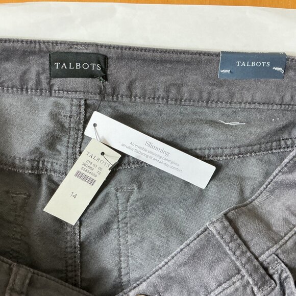 Talbots Gray High Waisted Velveteen Straight Leg Pants NWT 14 - Picture 3 of 6